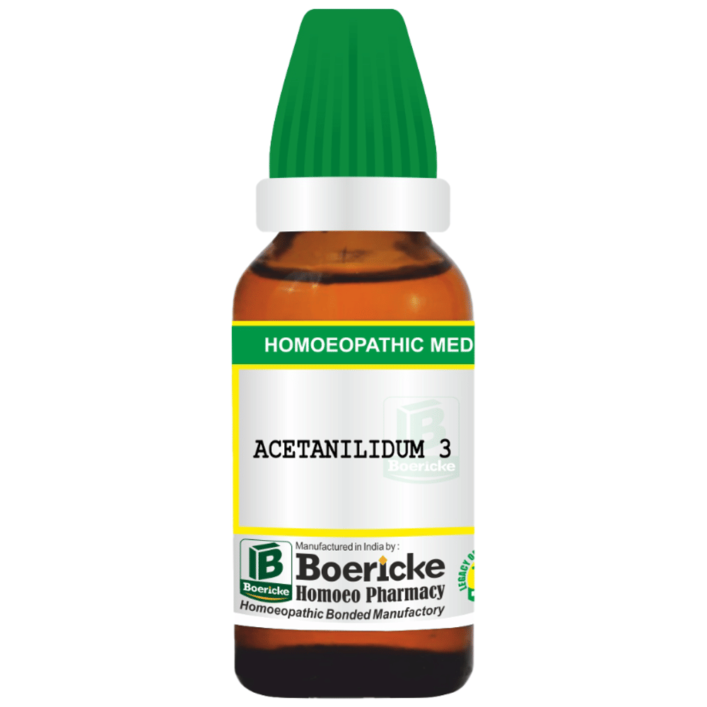 Boericke Acetanilidum Dilution (30ml Each) 3 combo pack of 3 bottles