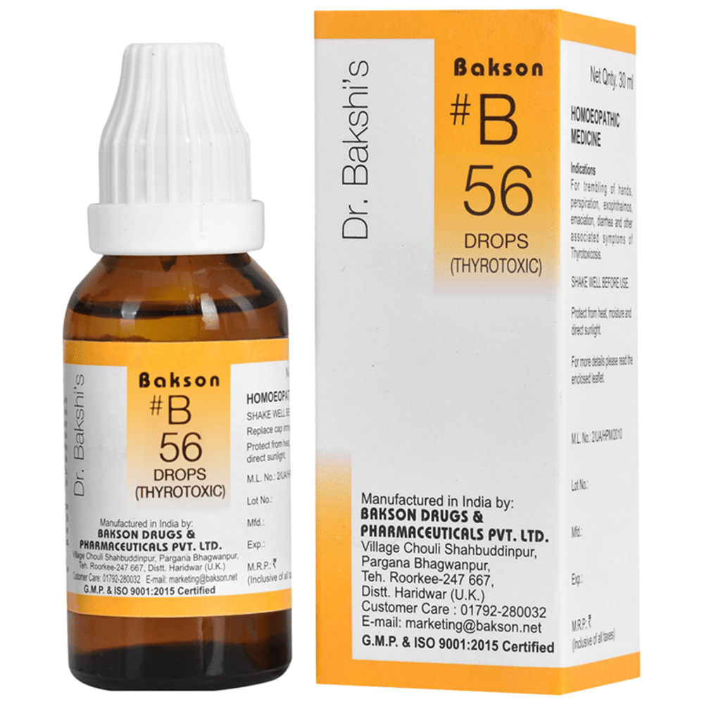 Bakson B56 Thyrotoxic Drop bottle of 30 ml Drop