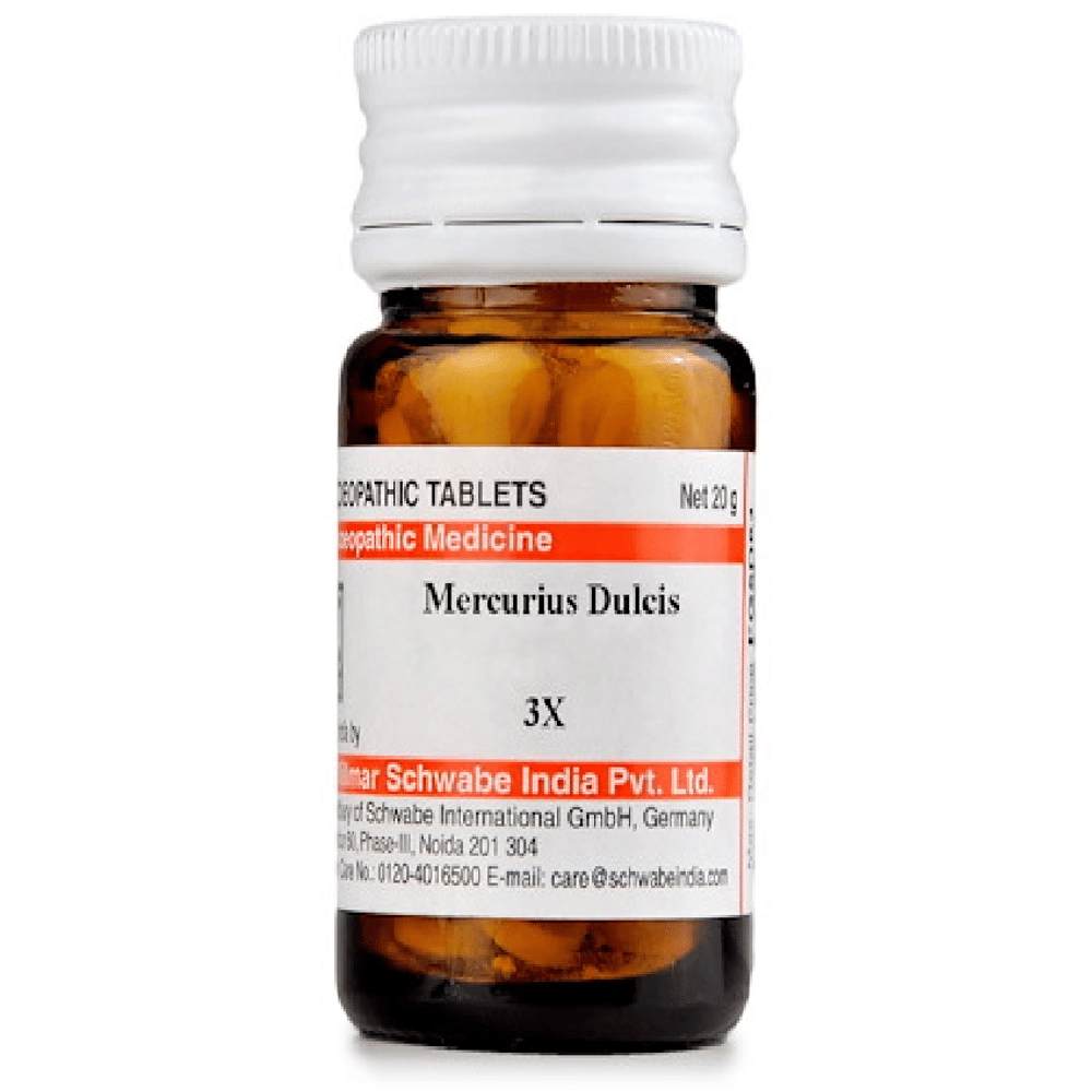 Dr Willmar Schwabe India Mercurius Dulcis Trituration Tablet 3X bottle of 20 gm Trituration Tablet
