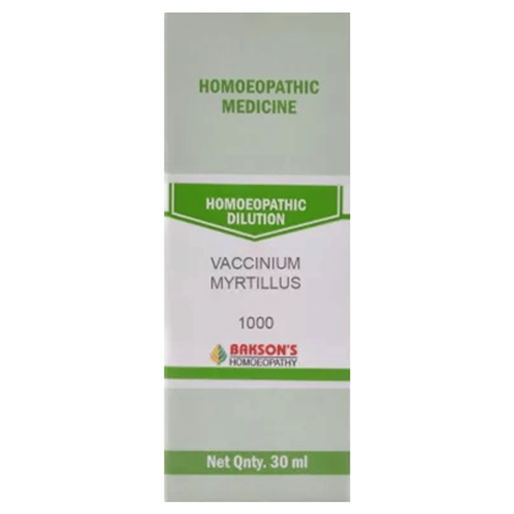 Bakson's Homeopathy Vaccinium Myrtilluss Dilution 1000 CH bottle of 30 ml Dilution