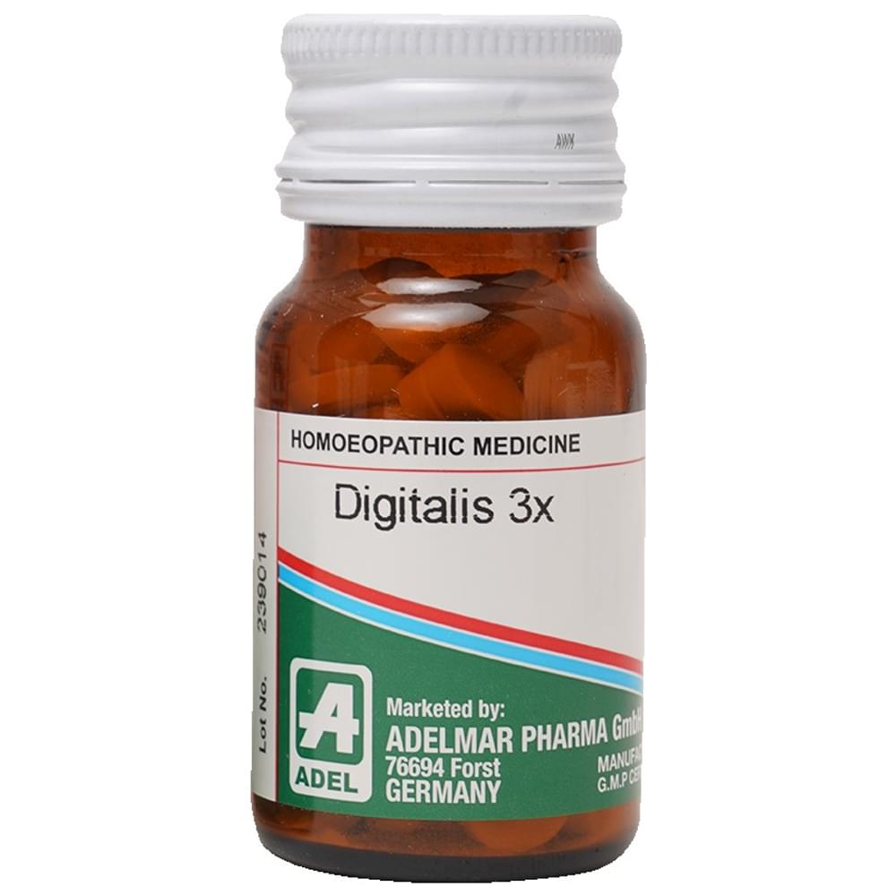 ADEL Digitalis Trituration Tablet 3X bottle of 20 gm Trituration Tablet ADEL Digitalis Trituration Tablet 3X bottle of 20 gm Trituration Tablet