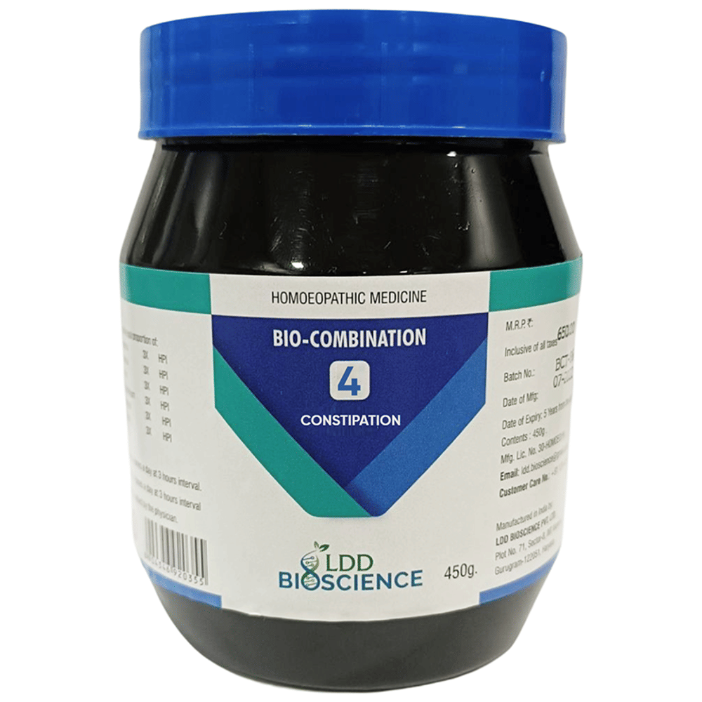 LDD Bioscience Bio-Combination 4 Constipation Tablet bottle of 450 gm Biocombination Tablet