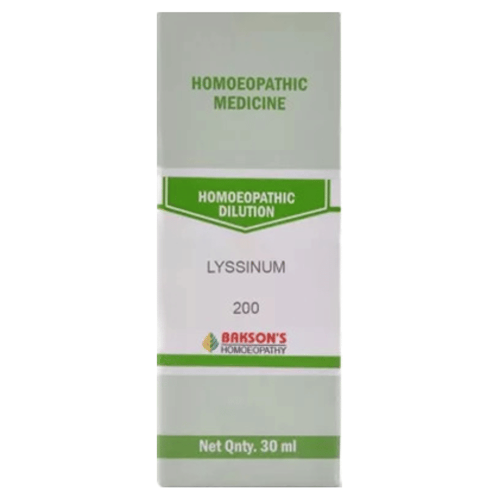 Bakson's Homeopathy Lyssinum Dilution 200 bottle of 30 ml Dilution