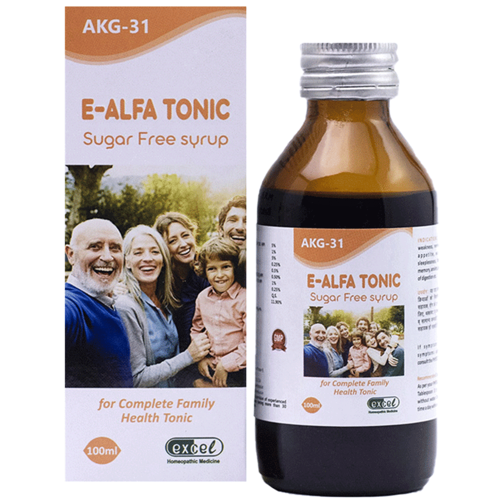 Excel AKG 31 E-Alfa Tonic Sugar Free bottle of 100 ml Tonic