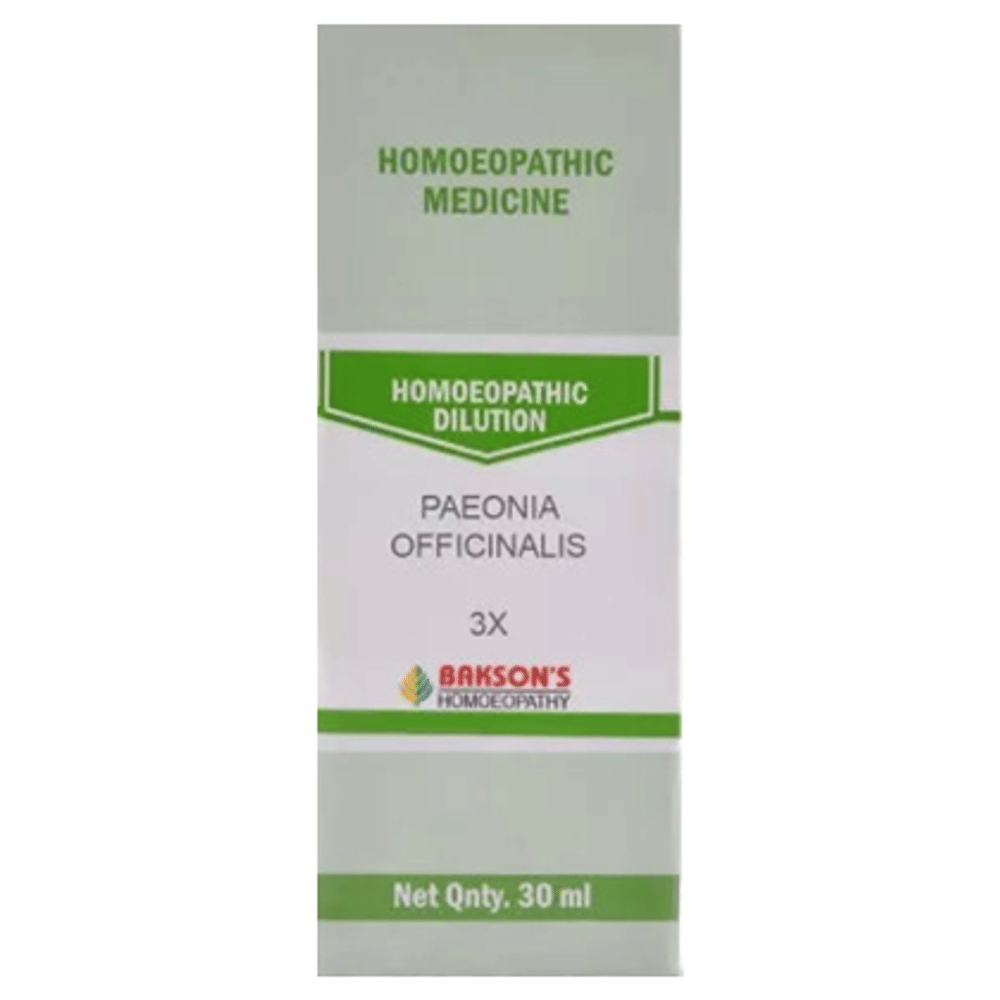 Bakson's Homeopathy Paeonia Officinalis Dilution 3X bottle of 30 ml Dilution Bakson's Homeopathy Paeonia Officinalis Dilution 3X bottle of 30 ml Dilution