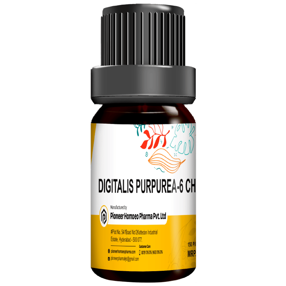 Pioneer Pharma Digitalis Purpurea Globules Pellets Multidose Pills 6 CH bottle of 150 tablets
