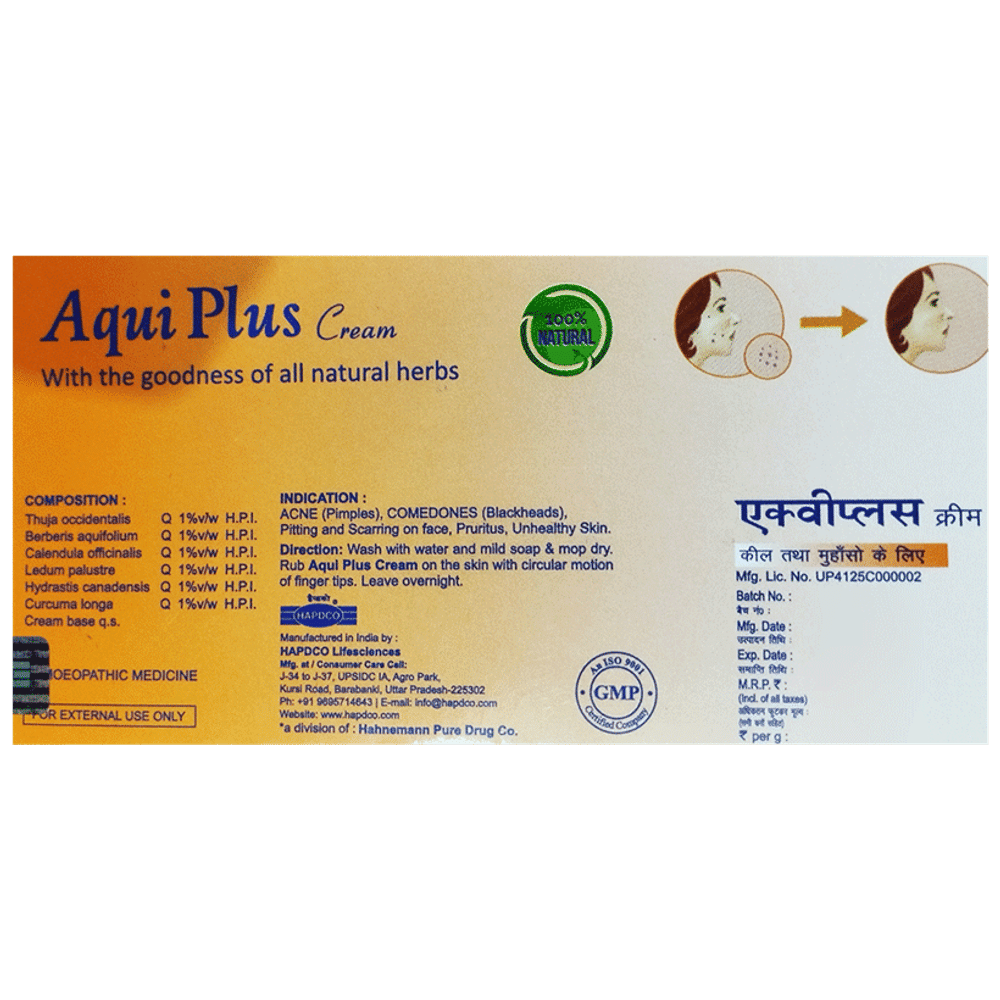 Hapdco Aqui Plus Cream tube of 25 gm Cream Hapdco Aqui Plus Cream tube of 25 gm Cream