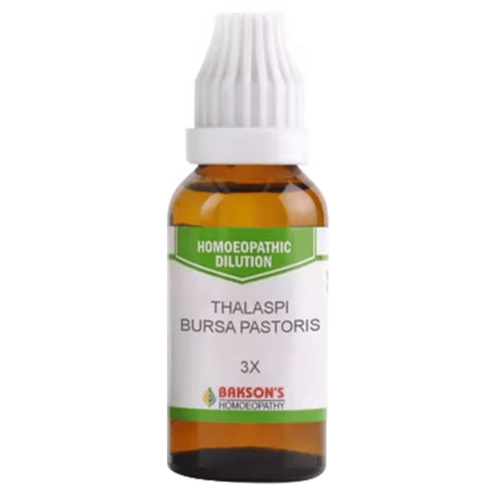 Bakson's Homeopathy Thalaspi Bursa Pastoris Dilution 3X bottle of 30 ml Dilution
