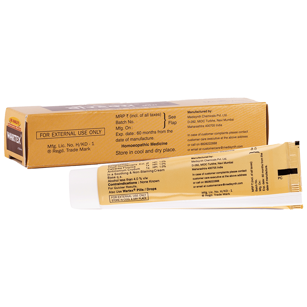 Medisynth Wartex Cream tube of 20 gm Cream Medisynth Wartex Cream tube of 20 gm Cream