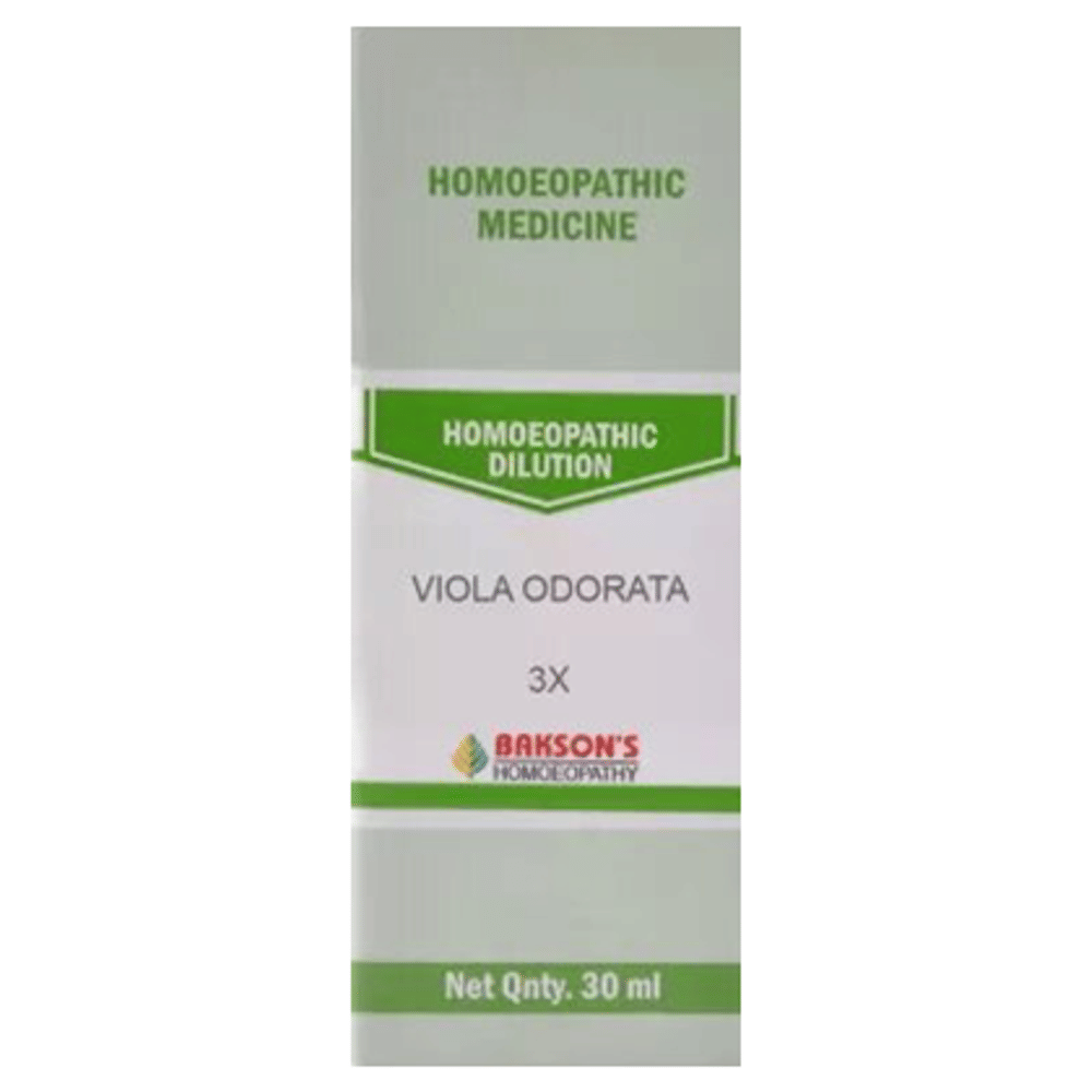 Bakson's Homeopathy Viola Odorata  Dilution 3X bottle of 30 ml Dilution