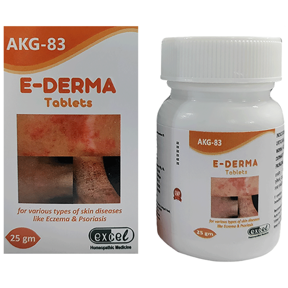 Excel AKG 83 E-Derma Tablet bottle of 25 gm Tablet