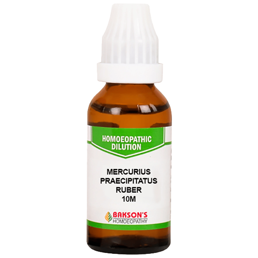 Bakson's Homeopathy Mercurius Praecipitatus Ruber Dilution 10M bottle of 30 ml Dilution Bakson's Homeopathy Mercurius Praecipitatus Ruber Dilution 10M bottle of 30 ml Dilution
