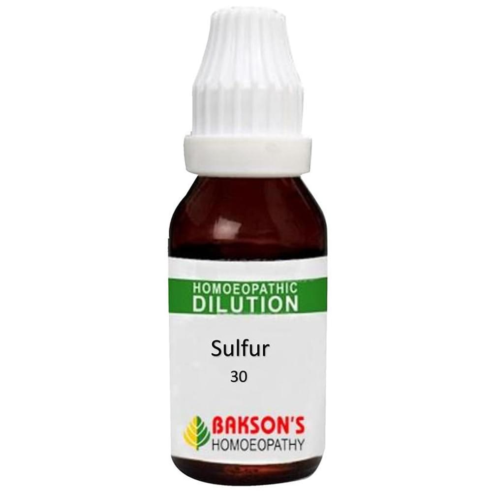 Bakson's Homeopathy Sulfur Dilution 30 CH bottle of 30 ml Dilution