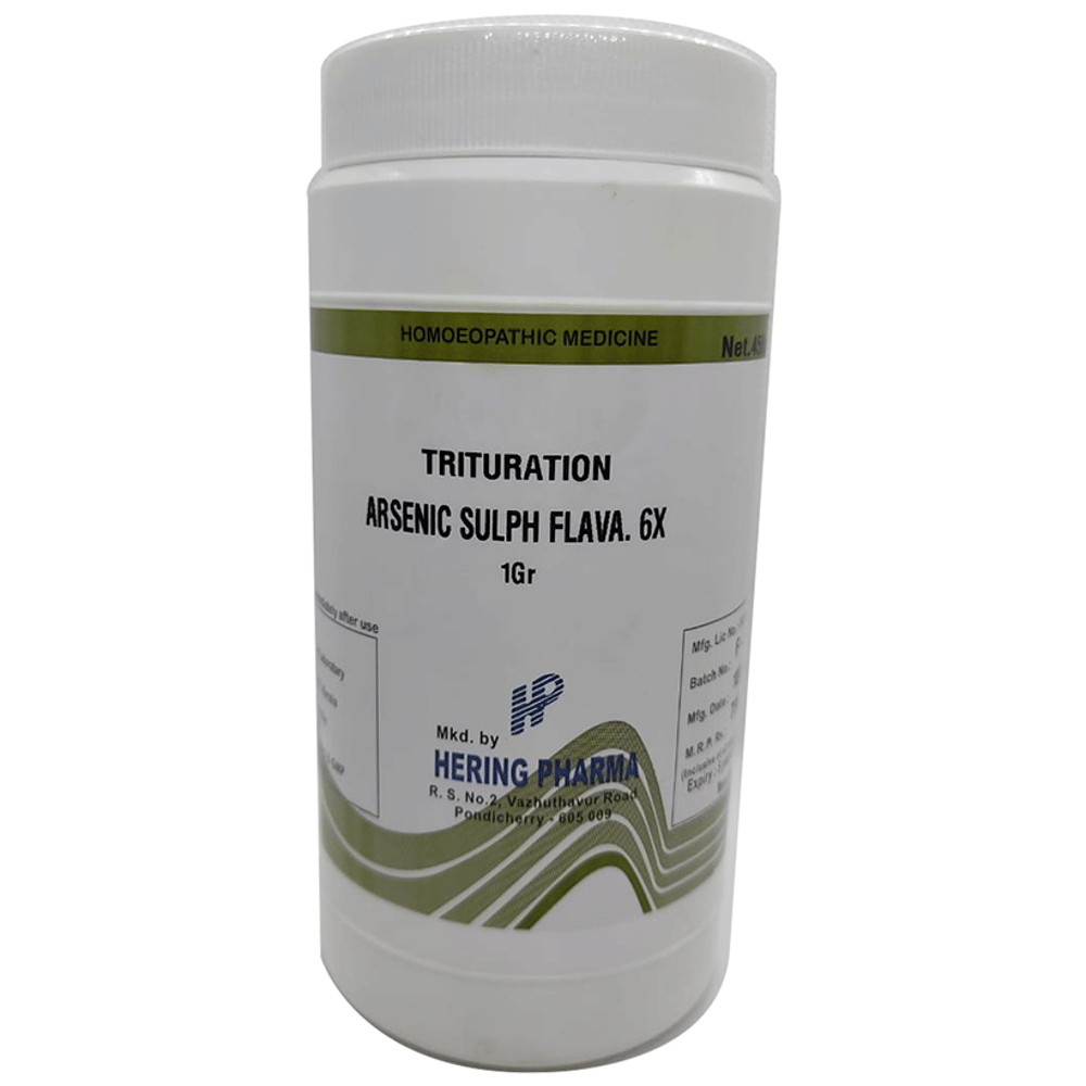 Hering Pharma Arsenic Sulph Flava Trituration Tablet 6X jar of 450 gm Trituration Tablet