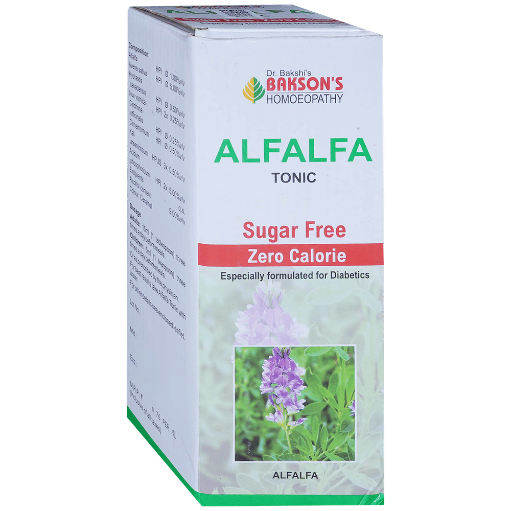 Bakson's Homeopathy Alfalfa Tonic Sugar Free bottle of 450 ml Tonic Bakson's Homeopathy Alfalfa Tonic Sugar Free bottle of 450 ml Tonic