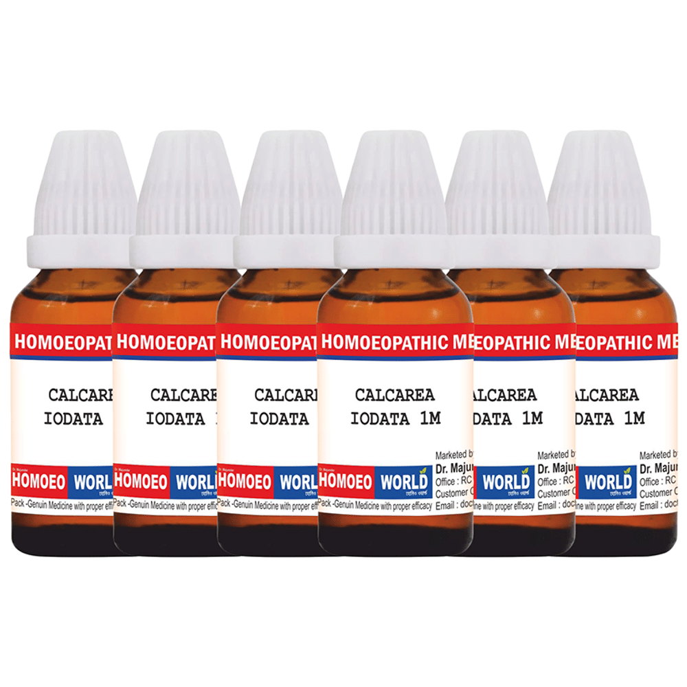 Dr. Majumder Homeo World Calcarea Iodata Dilution(30ml Each) 1M combo pack of 6 Packs