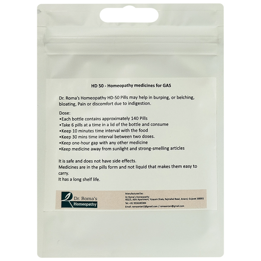 Dr. Romas Homeopathy HD-50 Gas packet of 2 bottles