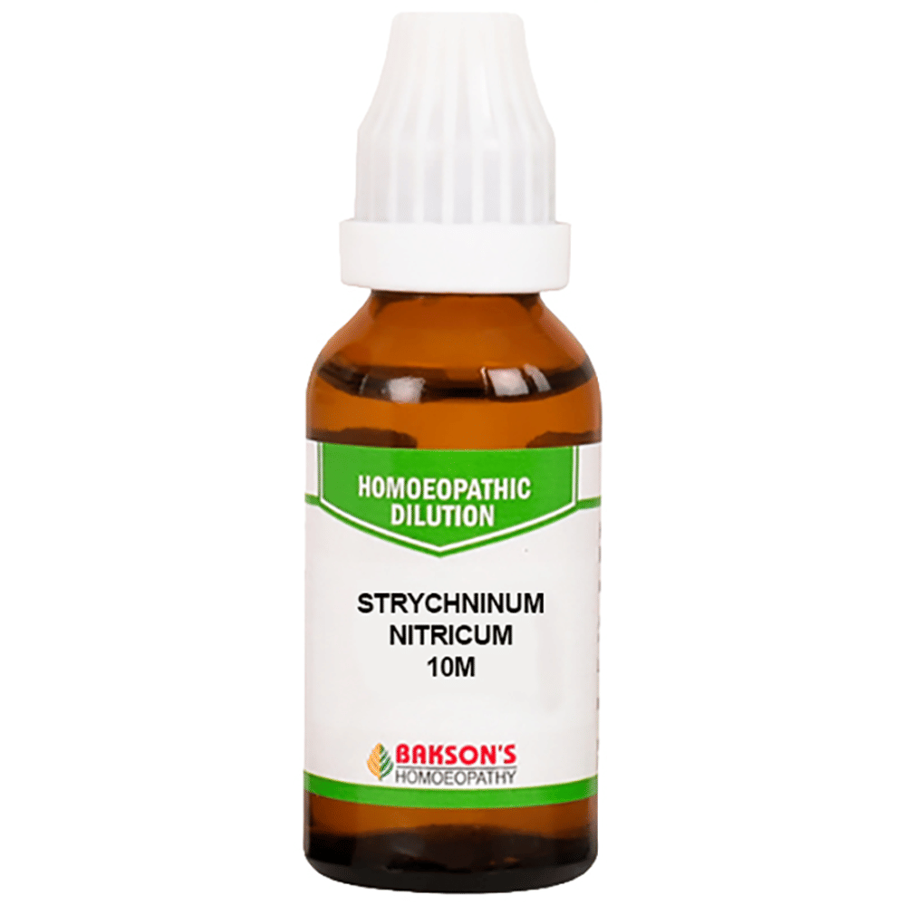 Bakson's Homeopathy Strychninum Nitricum Dilution 10M bottle of 30 ml Dilution Bakson's Homeopathy Strychninum Nitricum Dilution 10M bottle of 30 ml Dilution