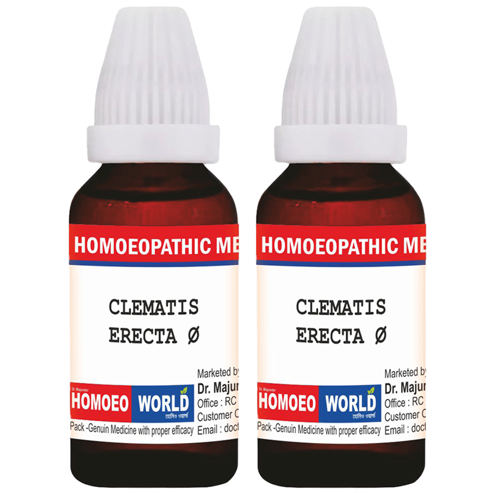 Dr. Majumder Homeo World Clematis Erecta Mother Tincture (30ml Each) Q combo pack of 2 bottles