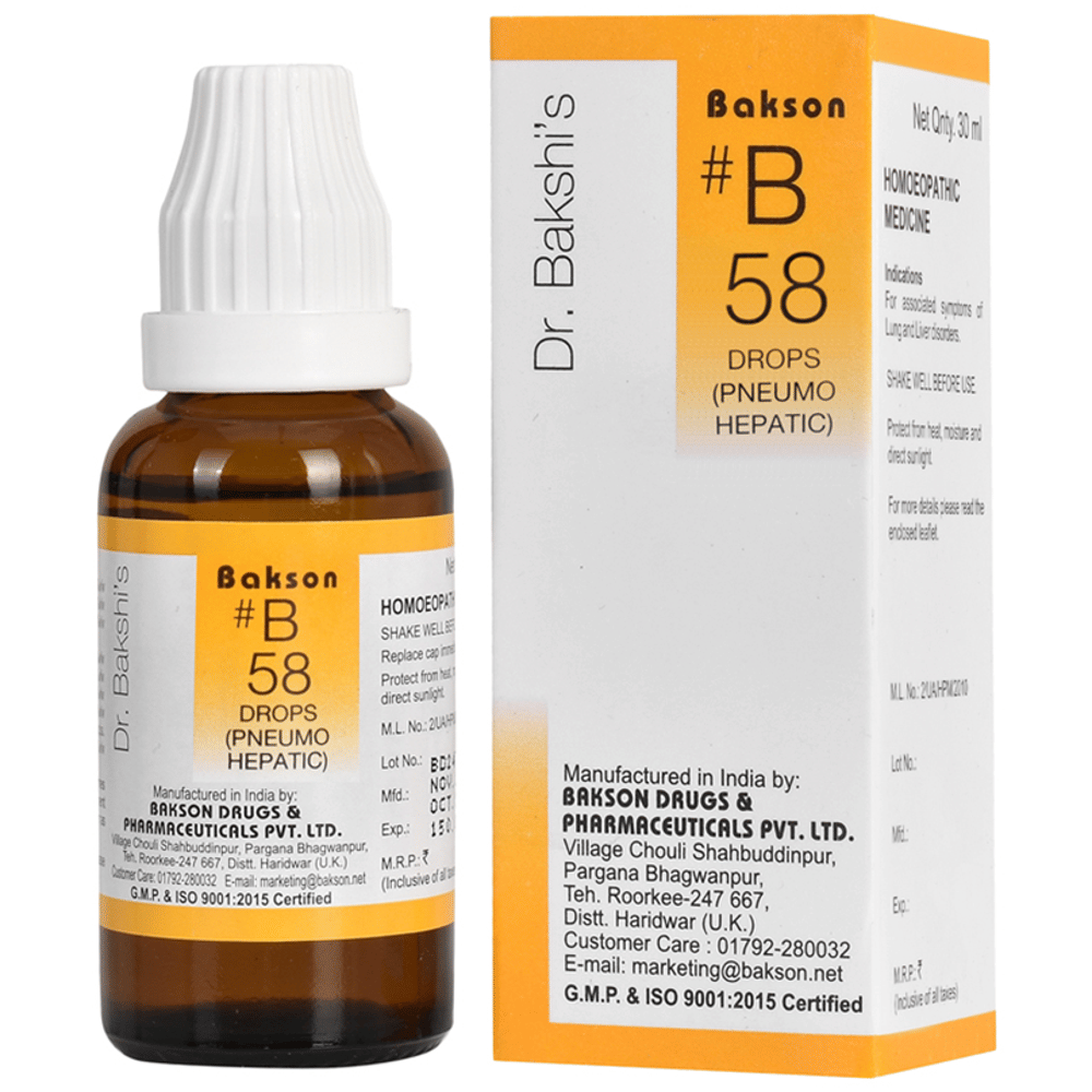 Bakson B58 Pneumo Hepatic Drop bottle of 30 ml Drop