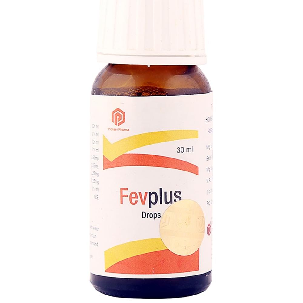 Pioneer Pharma Fevplus Drop (30ml Each) combo pack of 2 bottles Pioneer Pharma Fevplus Drop (30ml Each) combo pack of 2 bottles