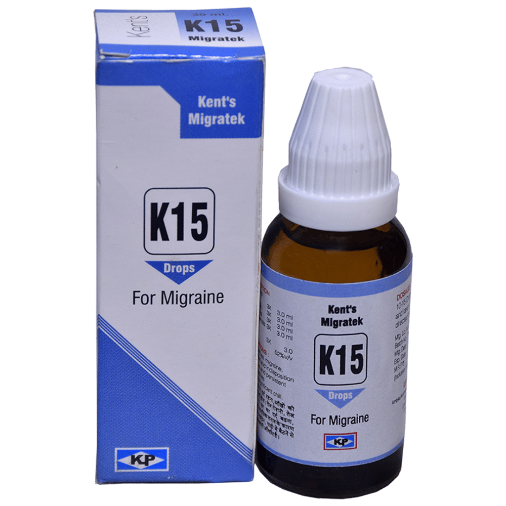 Kent's K15 Migraine Oral Drops bottle of 30 ml Oral Drops