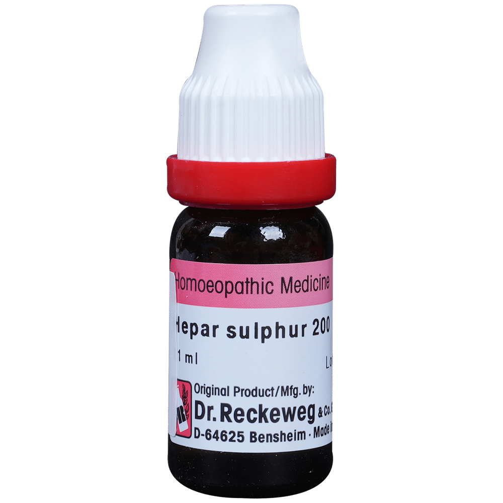 Dr. Reckeweg Hepar Sulphur Dilution 200 CH bottle of 11 ml Dilution