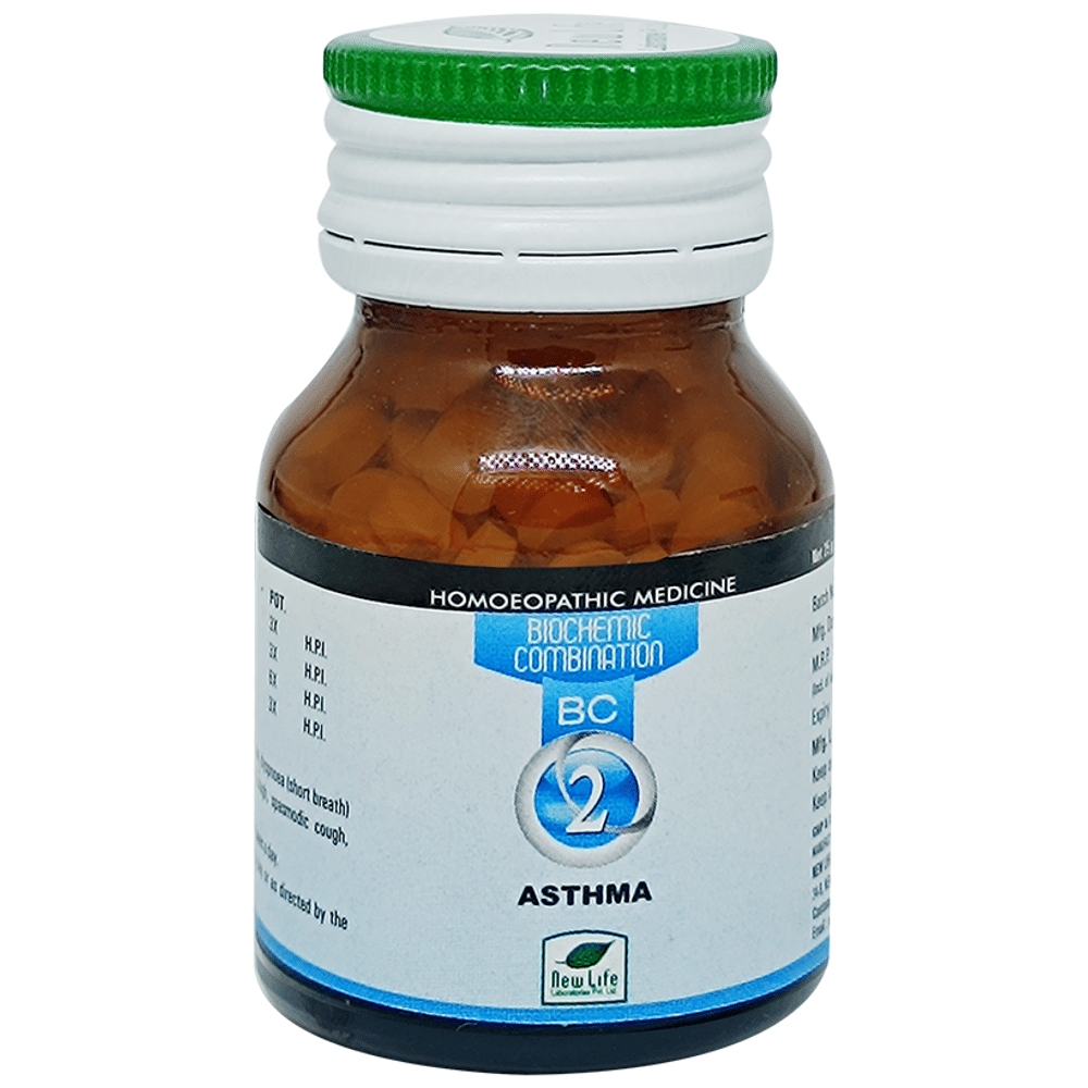 New Life Bio Combination No.2 Asthma bottle of 25 gm Biocombination Tablet