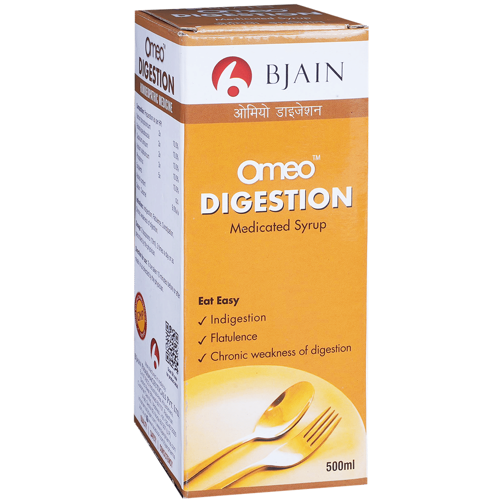 Bjain Omeo Digestion Medicated Syrup bottle of 500 ml Syrup