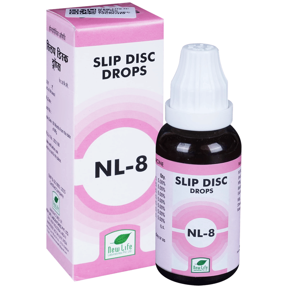 New Life NL 8 Slip Disc Drop bottle of 30 ml Drop
