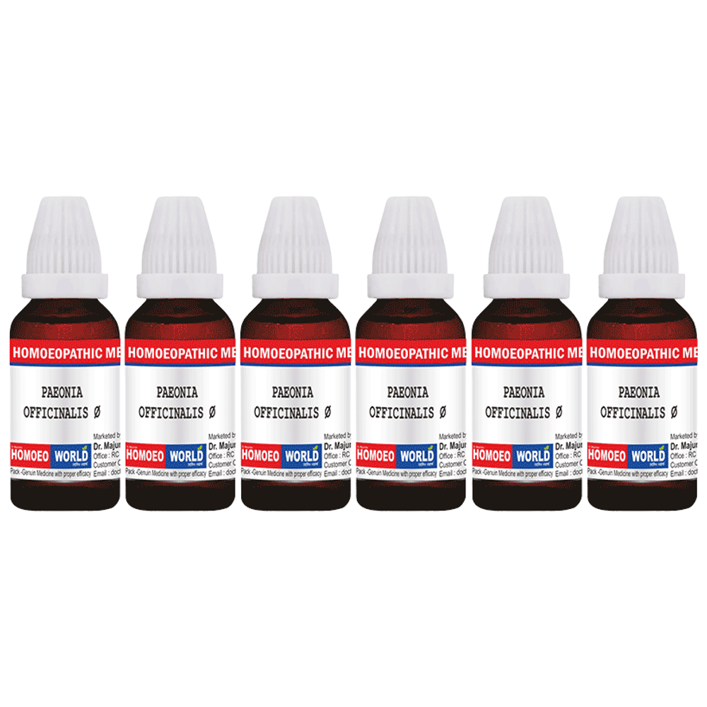Dr. Majumder Homeo World Paeonia Officinalis Mother Tincture (30ml Each) Q combo pack of 6 bottles