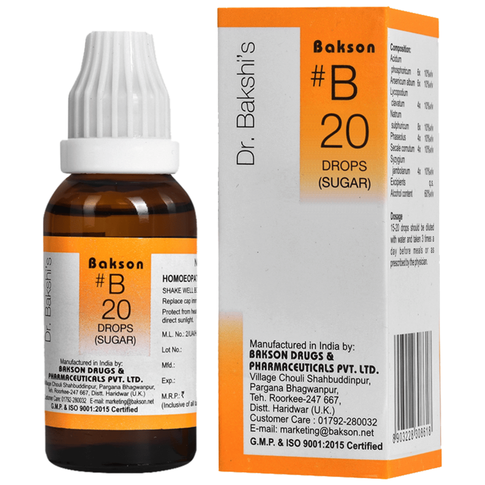 Bakson B20 Sugar Drop bottle of 30 ml Drop