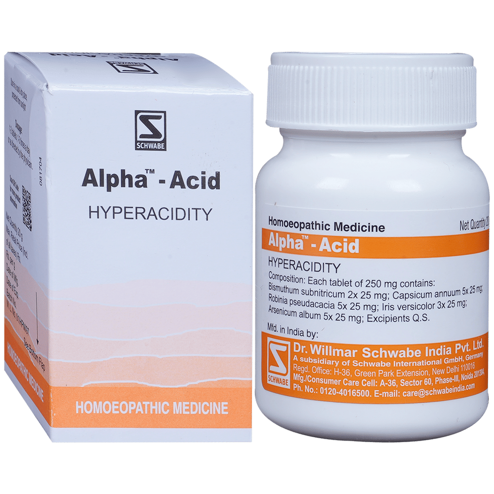 Dr Willmar Schwabe India Alpha - Acid Tablet bottle of 20 gm Tablet
