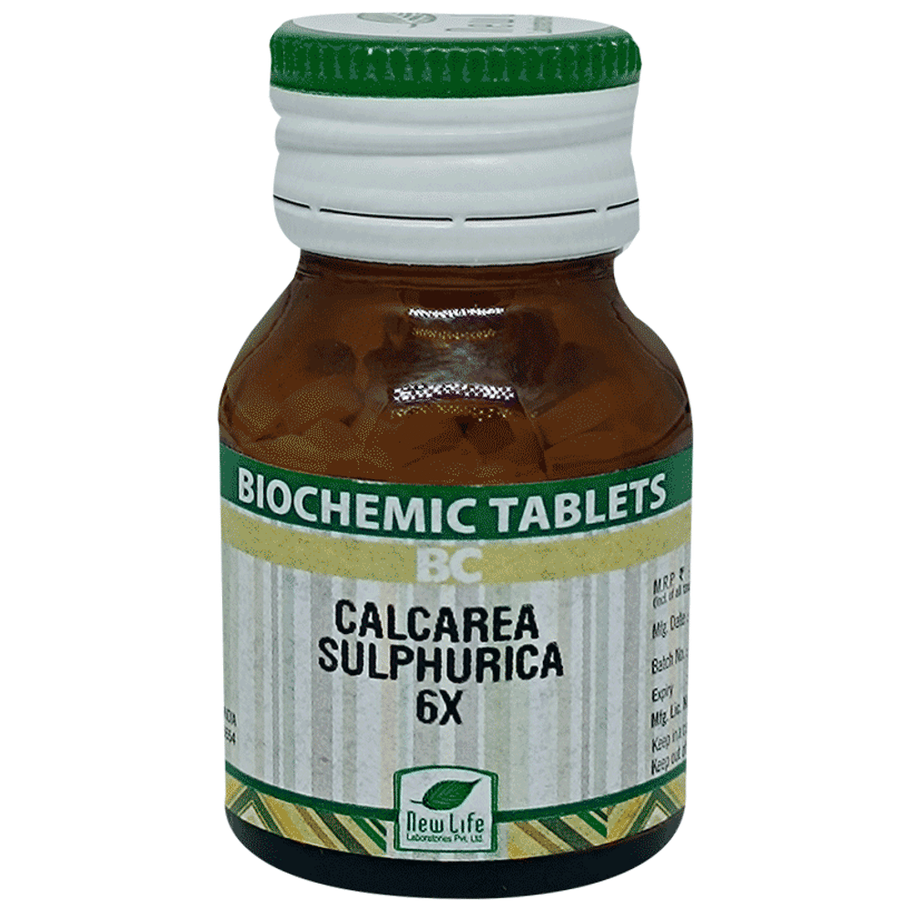 New Life Calcarea Sulphurica Biochemic Tablet 6X bottle of 25 gm Biochemic Tablet