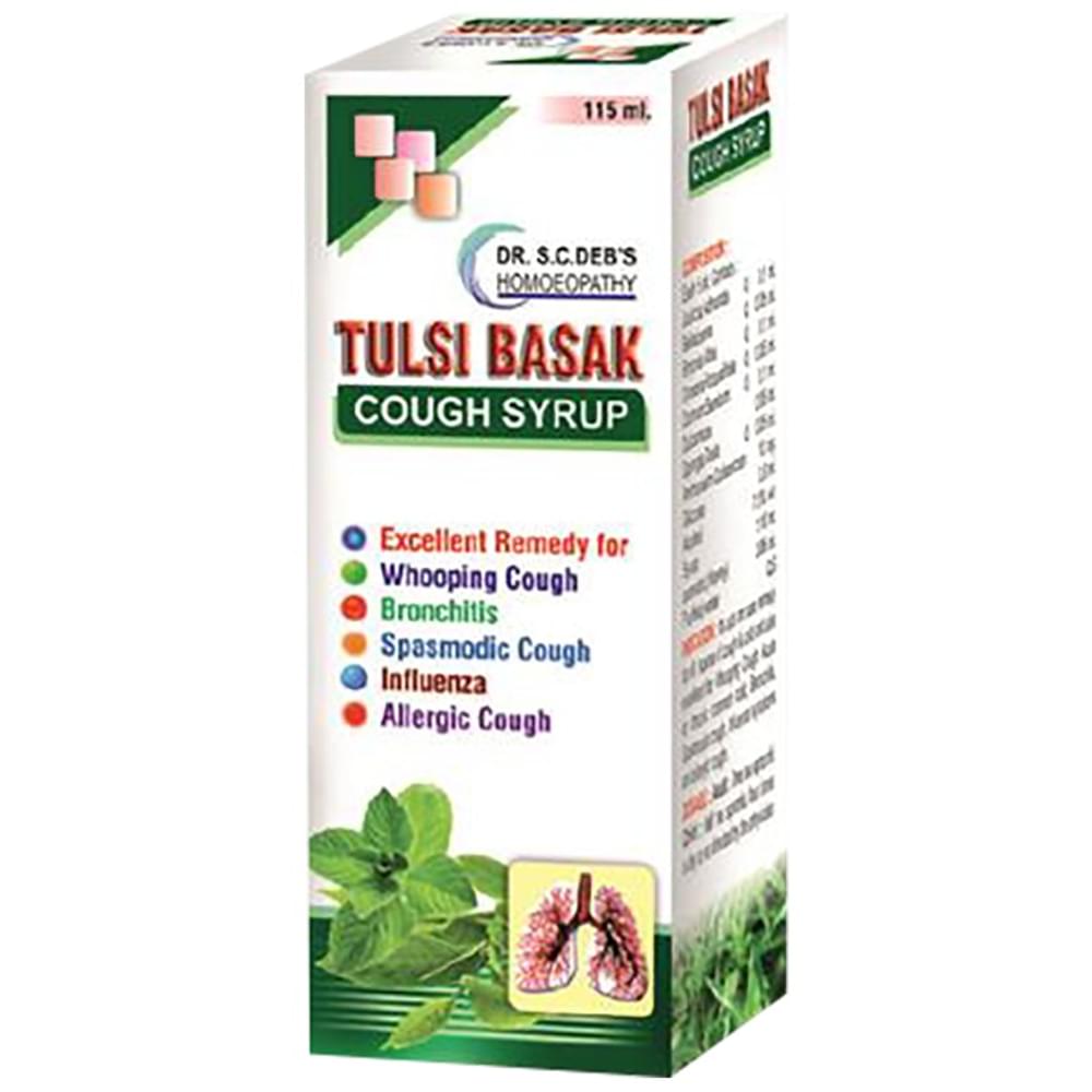 Dr. S.C.Deb's Tulsi Basak Cough Syrup bottle of 115 ml Syrup