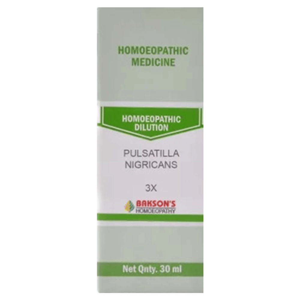 Bakson's Homeopathy Pulsatilla Nigricans Dilution 3X bottle of 30 ml Dilution