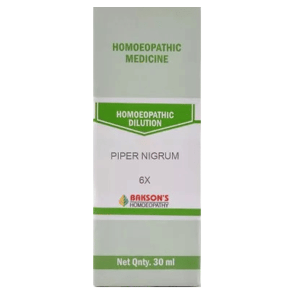 Bakson's Homeopathy  Piper Nigrum Dilution 6X bottle of 30 ml Dilution