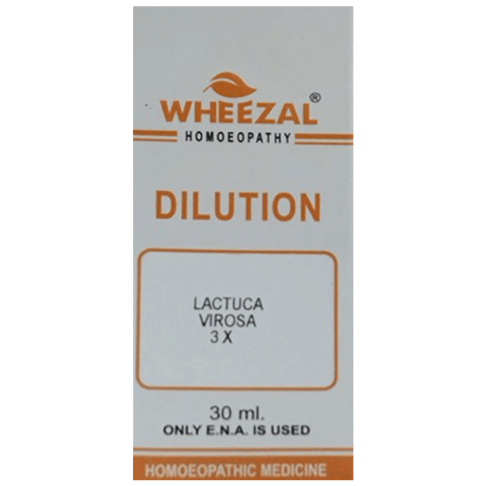 Wheezal Lactuca Virosa Dilution 3X bottle of 30 ml Dilution