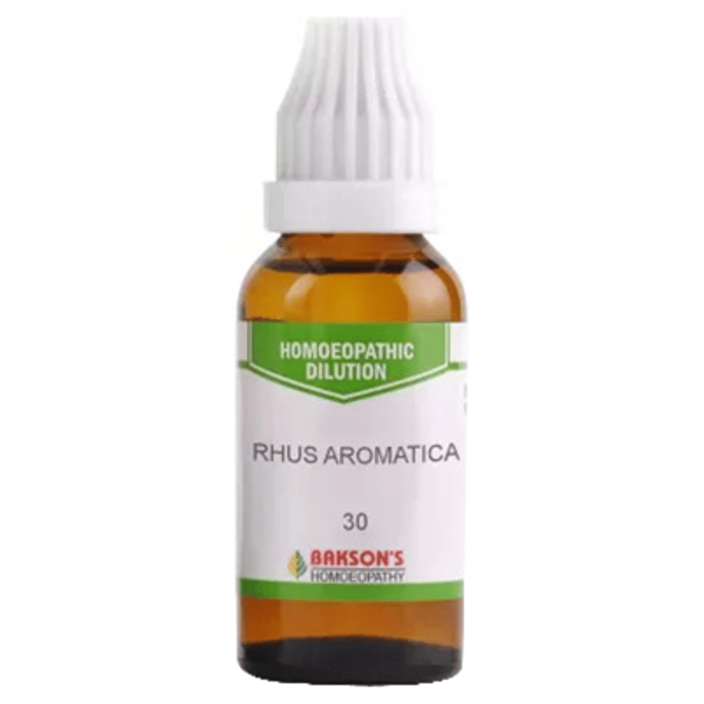 Bakson's Homeopathy Rhus Aromatica Dilution 30 bottle of 30 ml Dilution Bakson's Homeopathy Rhus Aromatica Dilution 30 bottle of 30 ml Dilution