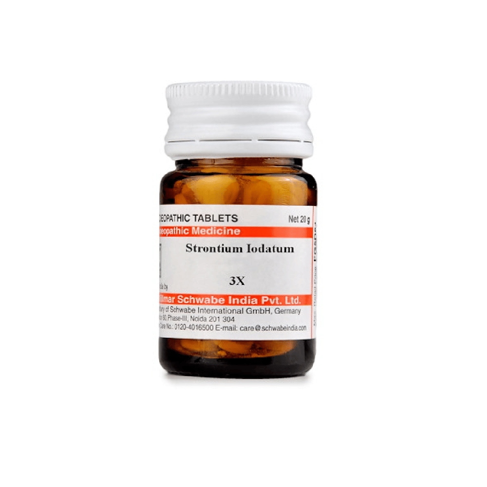 Dr Willmar Schwabe India Strontium Iodatum Trituration Tablet 3X bottle of 20 gm Trituration Tablet
