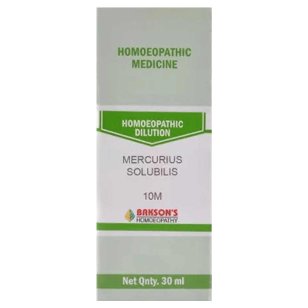 Bakson's Homeopathy Mercurius Solubilis Dilution 10M bottle of 30 ml Dilution Bakson's Homeopathy Mercurius Solubilis Dilution 10M bottle of 30 ml Dilution