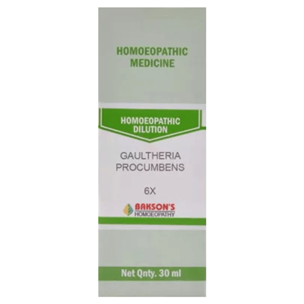 Bakson's Homeopathy Gaultheria Procumbens Dilution 6X bottle of 30 ml Dilution Bakson's Homeopathy Gaultheria Procumbens Dilution 6X bottle of 30 ml Dilution