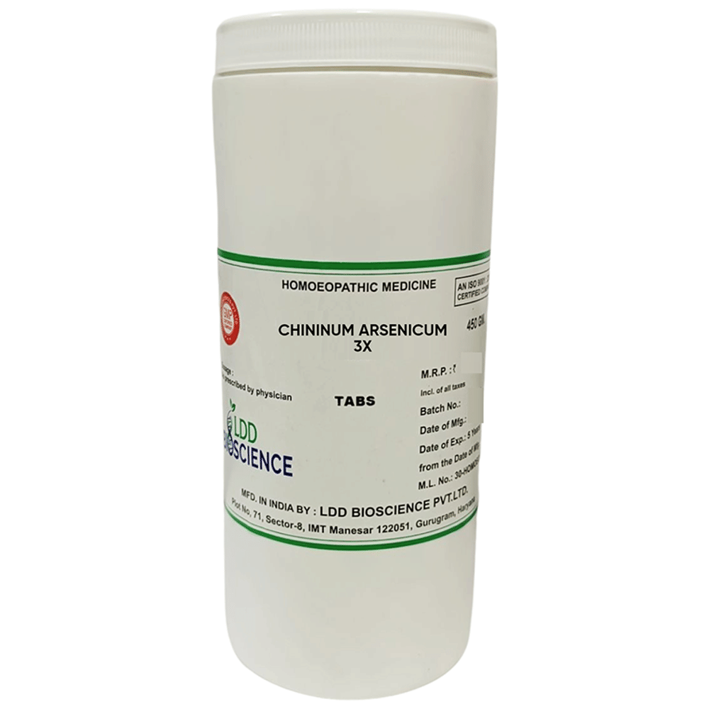 LDD Bioscience Chininum Arsenicum 3X bottle of 450 gm Tablet