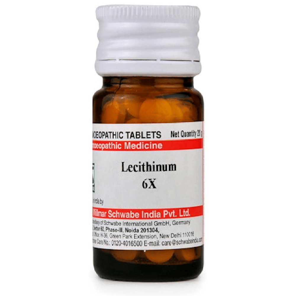 Dr Willmar Schwabe India Lecithin Trituration Tablet 6X bottle of 20 gm Trituration Tablet