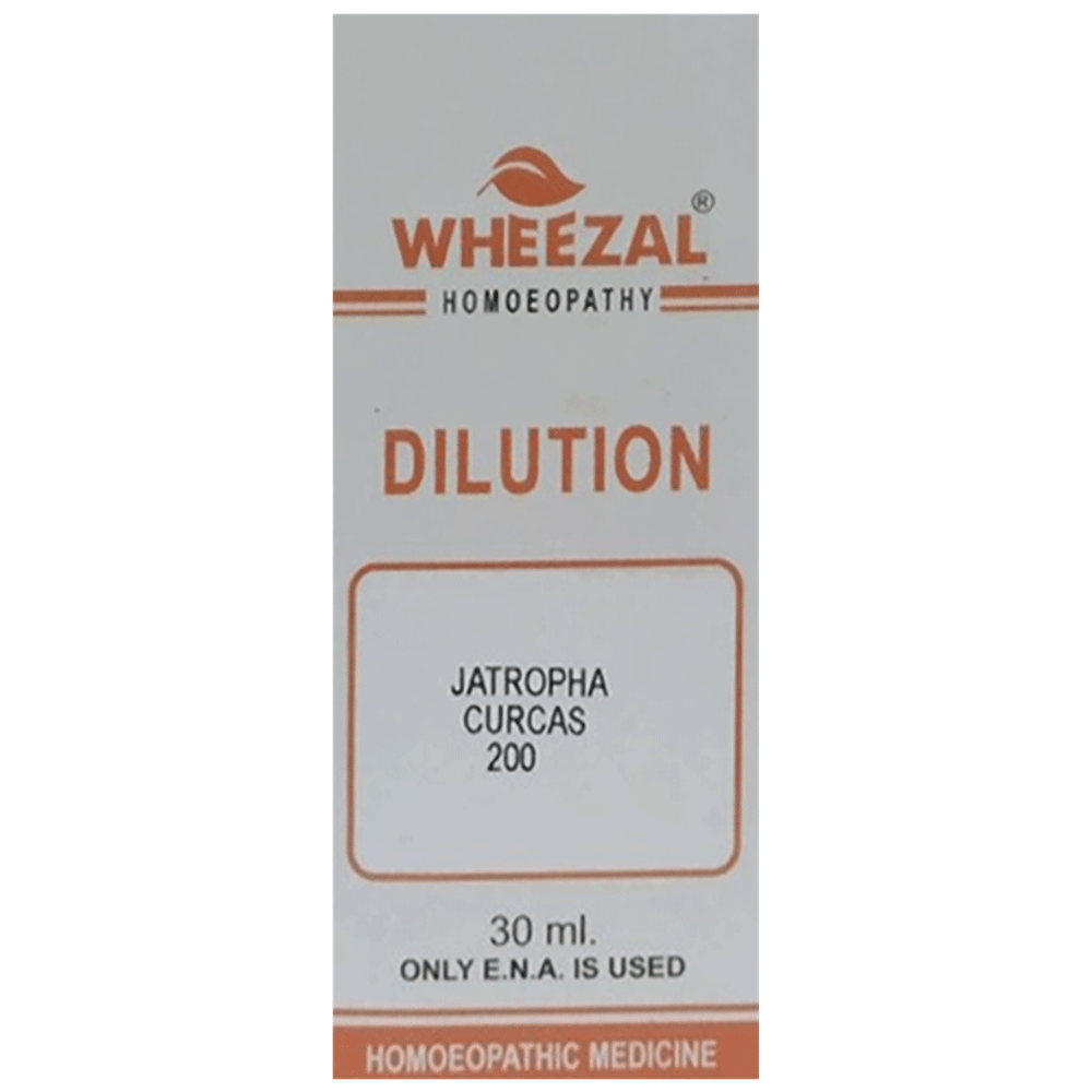 Wheezal Jatropha Curcas Dilution 200 bottle of 30 ml Dilution