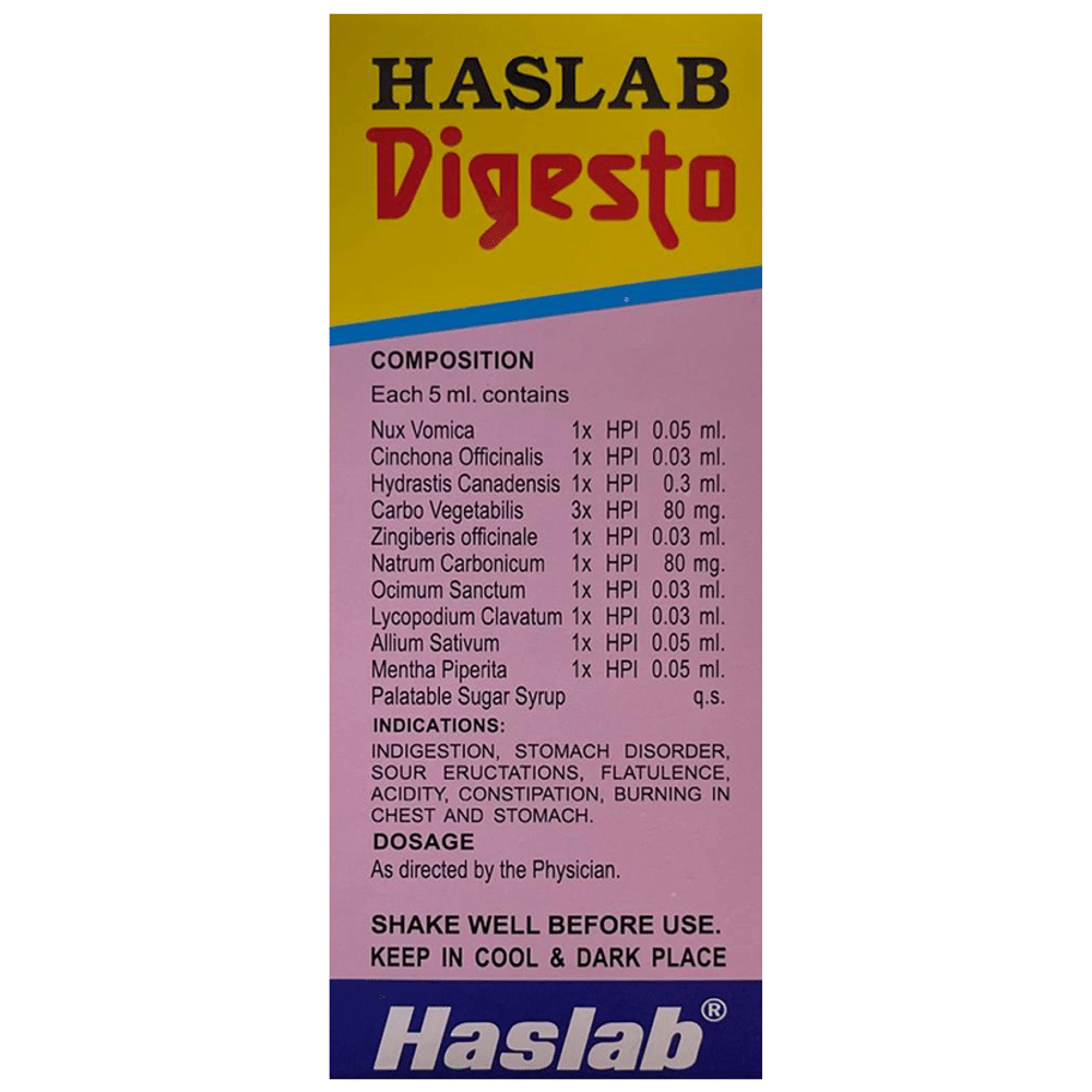 Haslab Digesto Syrup bottle of 200 ml Syrup Haslab Digesto Syrup bottle of 200 ml Syrup