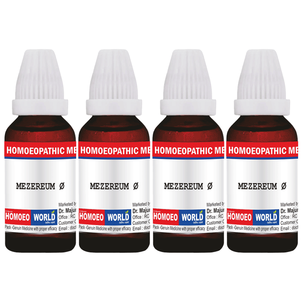 Dr. Majumder Homeo World Mezereum Mother Tincture (30ml Each) Q combo pack of 4 bottles