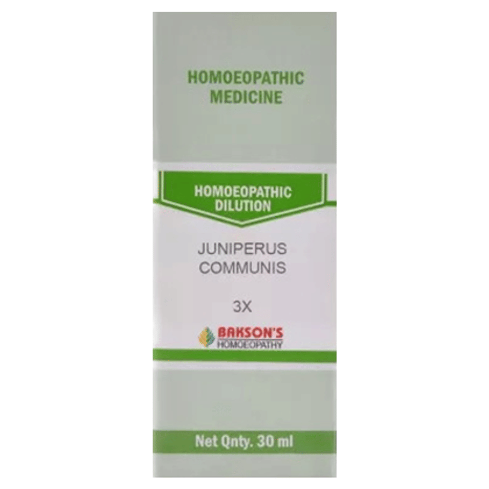 Bakson's Homeopathy Juniperus Communis Dilution 3X bottle of 30 ml Dilution