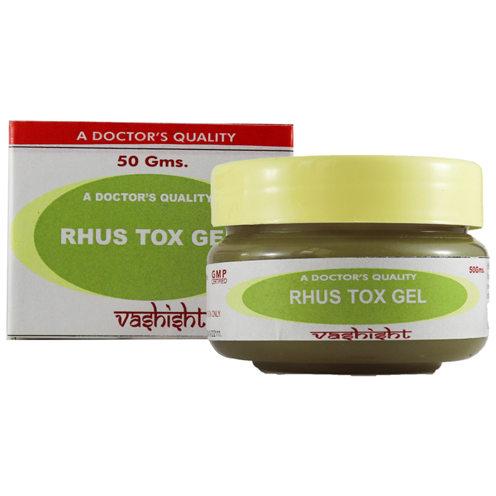Vashisht Rhus Tox Gel jar of 50 gm Gel
