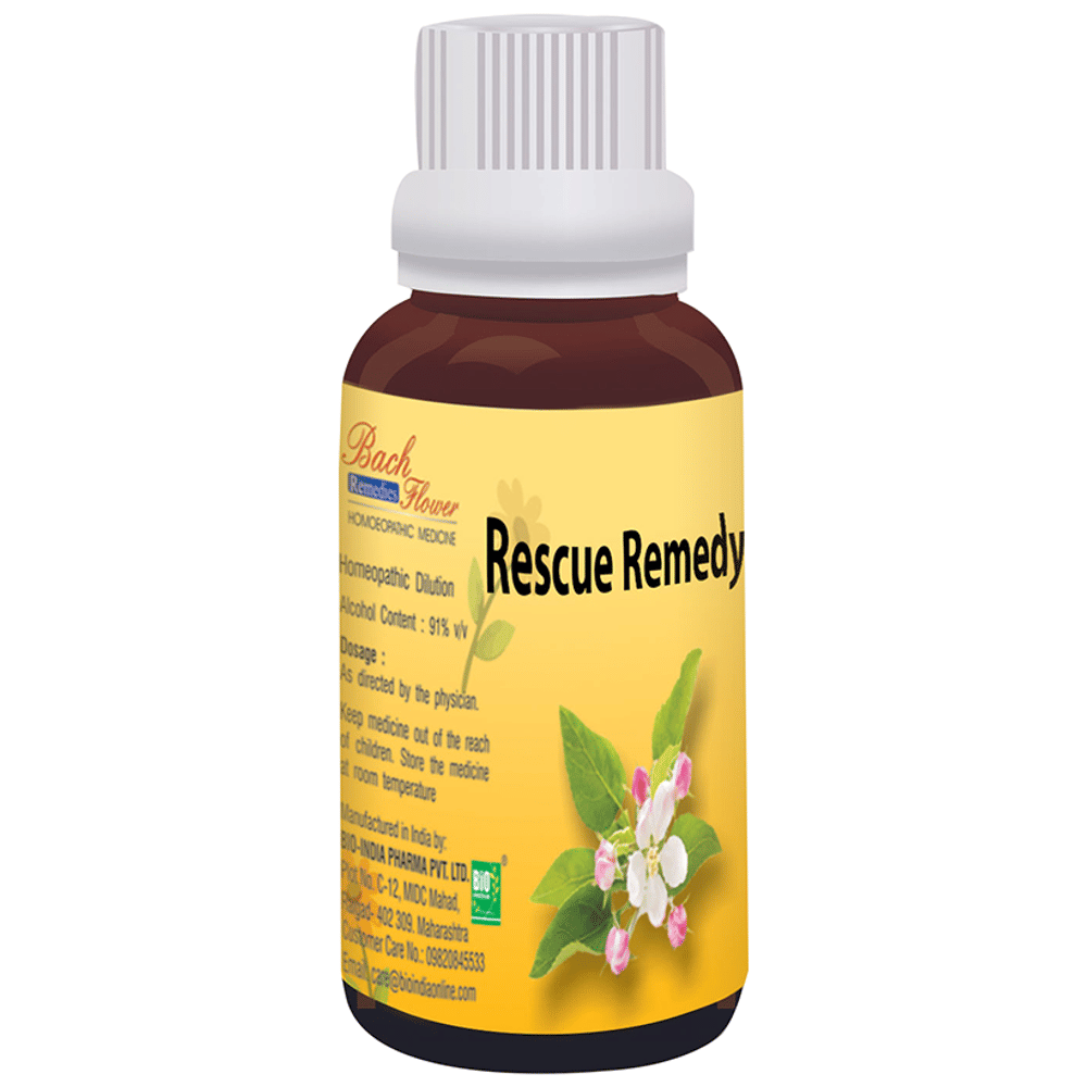 Bio India Bach Flower Rescue Remedy bottle of 30 ml Dilution Bio India Bach Flower Rescue Remedy bottle of 30 ml Dilution